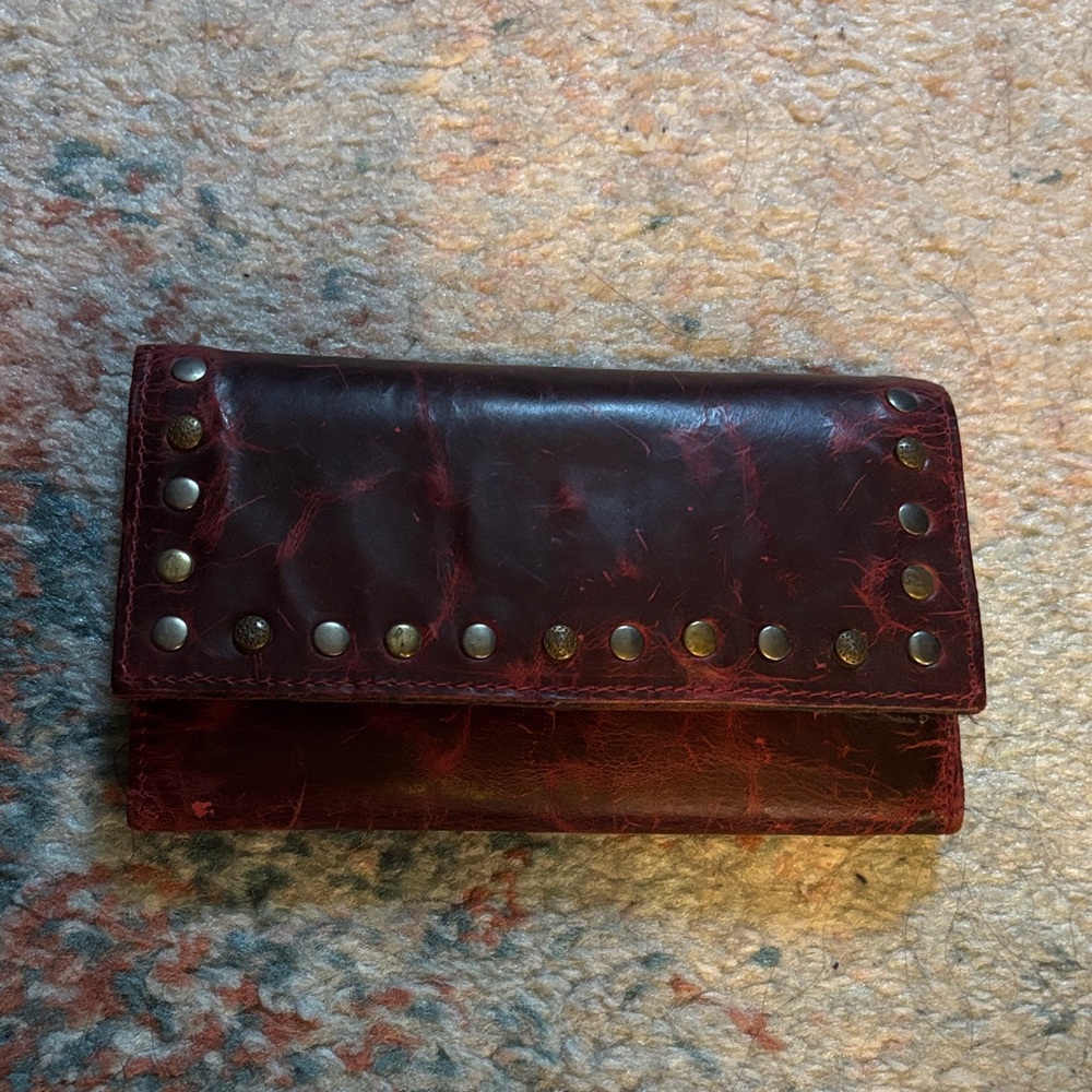 Patricia Nash Burgundy Studded Wallet